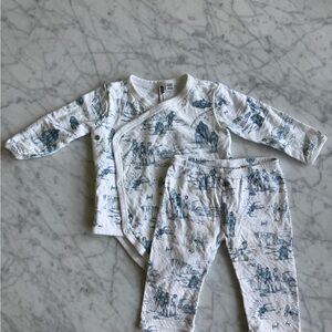 Star Wars Baby Wrap Top & Pants Set — White with Navy Star Wars Print